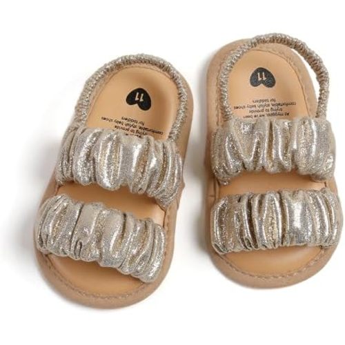 GDSDYM Infant Baby Girls Summer Sandals with Flower Bowknot Soft Sole Wedding Dress Flats Newborn First Walkers Crib Dress Shoes