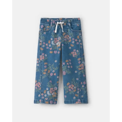 Toddler Girl Floral Denim Wide-Leg Jeans - Dark Wash - OshKosh B'gosh | Carter's