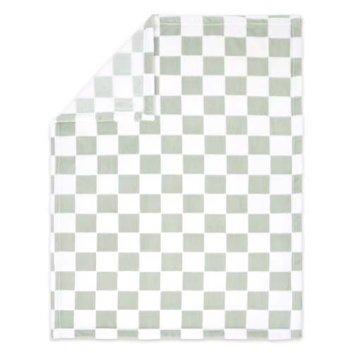 4baby Burnout Blanket Sage Checkerboard