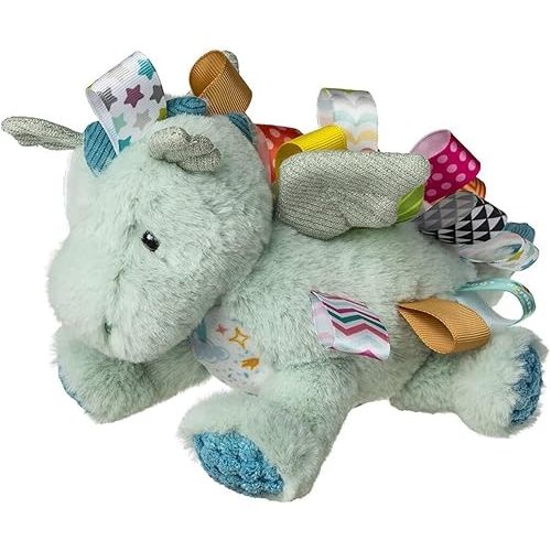 Taggies Stuffed Animal Soft Toy with Sensory Tags, 9-Inches, Mega-Taggies Drax Dragon