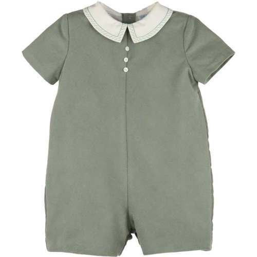 Luli & Me Cozy Corduroy Boy Romper-Green (12M)