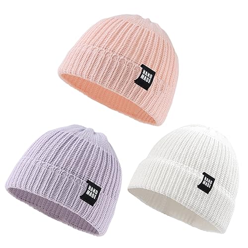 JANGANNSA Simple Knitted Baby Beanie Hip-Hop Boys Winter Hat Toddler Kids Bonnet for Girls 0-5Y