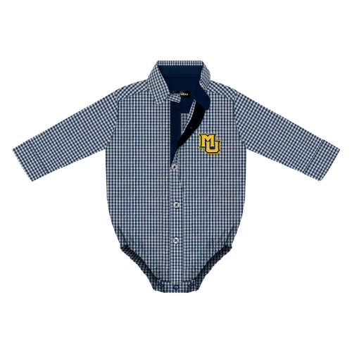 Marquette Golden Eagles Gingham Bodysuit With Bowtie | College Baby
