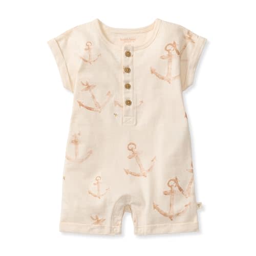 Burt's Bees Baby Baby Boys' Short Sleeve Rompers, 100% Organic Cotton One-piece Coverall and Layette Set