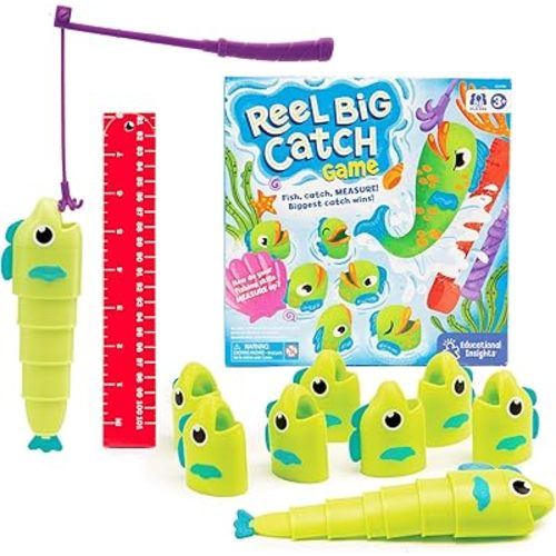 Educational Insights Reel Big Catch Game - Preschool Math Games for 4 Year Olds, Who Can Catch the Longest Fish Game, Kindergarten Learning Activities, Fishing and Counting Games for Kids Ages 3-5