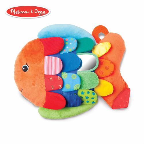 Melissa & Doug Flip Fish Baby Toy (Developmental Toy, Squeaker Tail, Shatterproof Mirror, Washable Fabrics)