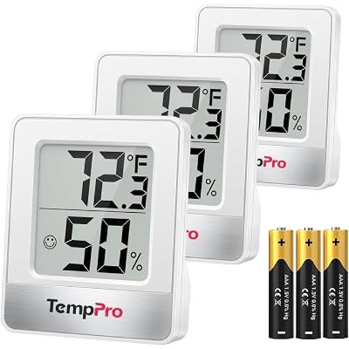 TempPro TP49 3 Pack Digital Hygrometer Indoor Thermometer