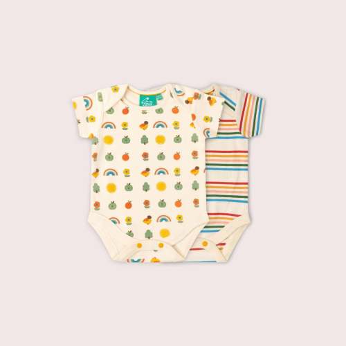 Vintage Rainbows Organic Baby Bodysuit 2 Pack – Little Green Radicals