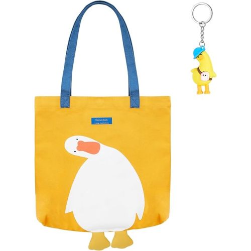 Saintrygo Duck Canvas Anime Bag Tote Bags