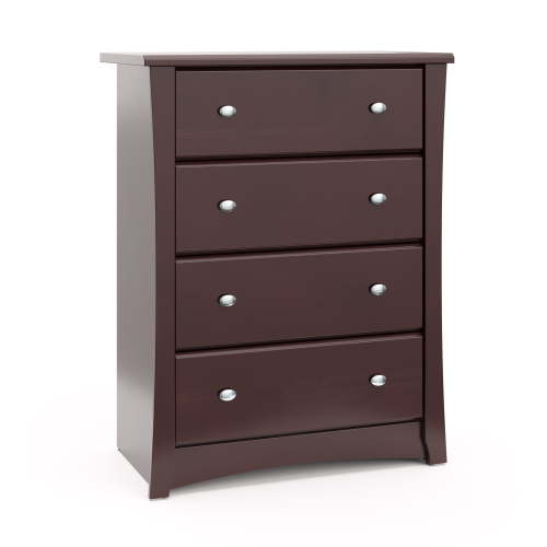 Storkcraft Crescent 4 Drawer Nursery Dresser, Espresso