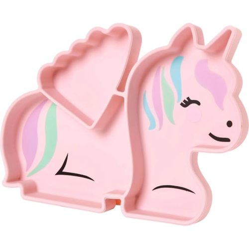 melii Silicone Suction Plate for Babies & Toddlers | Divided Baby Led Weaning Plate, BPA-Free, Non-Toxic, Dishwasher & Microwave Safe, Fits Most High Chairs, 6+ Months (Unicorn)