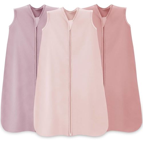 Baby Sleep Sack 0-6 Months,100% Cotton TOG 0.5 Wearable Blanket for Newborn and Infant, 3 Pack 2-Way Zipper Lightweight Sleeping Bags for Toddler