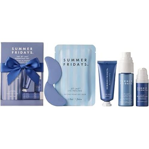 Summer Fridays Jet Lag™ Essentials - Mini Hydrating Skin Care Set With Jet Lag™ Mask, Eye Patches, Deep Hydration Face Serum & Hydration Mist - Travel Size Skincare Kit & Holiday Gift Set (4 Count)