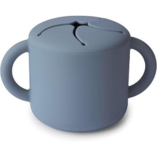 mushie Silicone Snack Cup | Spill Proof Food Container for Toddler and Baby (Tradewinds)
