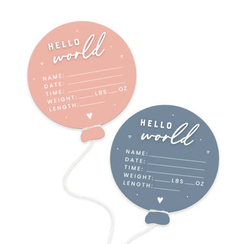 Acrylic Newborn Baby Stats Balloon Baby Announcement Sign – The Cotton & Canvas Co.