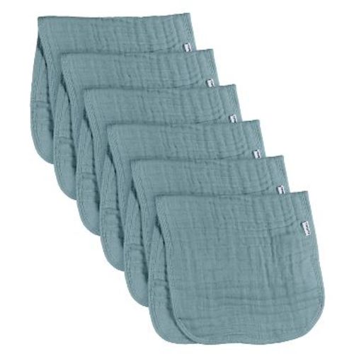 Gerber Baby Neutral Muslin Burp Cloths, 6-Pack, Teal
