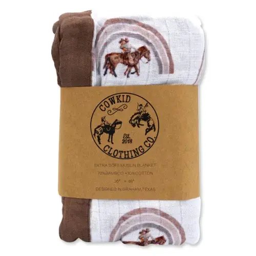 Rainbow Baby Bamboo Muslin Blanket – Cowkid Clothing Company