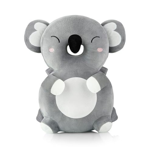 PandaEar Baby Head Protection Backpack, Toddler Walking Head Protector | Adjustable Head Protector Pad Safety Cushion, Head & Back Protection for Babies Learning to Walk, Grey Koala Design