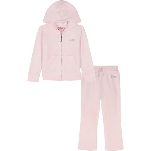 Juicy Couture 2pc Zip Up Velour Jog Set