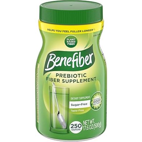 Benefiber Daily Prebiotic Fiber Supplement Powder for Digestive Health, Unflavored - 125 Servings (17.6 Ounces)