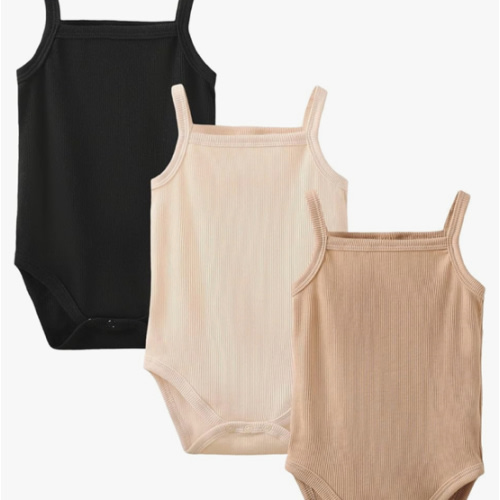 OPAWO Onsies for Baby Girls' Bodysuits 3 Pack Neutral Baby Clothes Spaghetti Strap & Long Sleeve Fall Baby Undershirt 0-2T