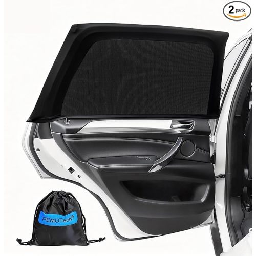 Car Window Shades(2 Pack)-Side Window Sun Shades, UV Protection Breathable Spandex Baby Window Covers, Universal Fit Most of Cars, Protect Privacy for Family (27.2"x39.8") Black