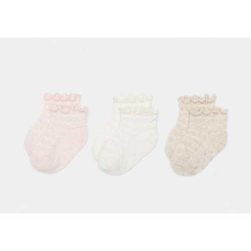 Zig Zag Frill Sock 3 Pack | Light Pink | Seed Heritage