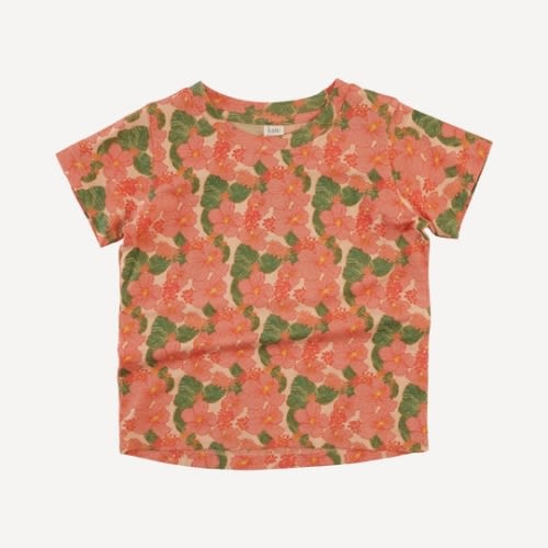 short sleeve boxy tee | tropical flower party | bamboo