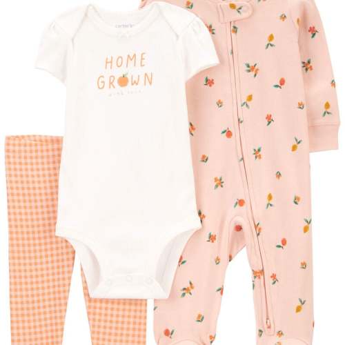 Peach Baby "Home Grown" 3-Piece Sleeper Set | Carter’s Oshkosh Canada