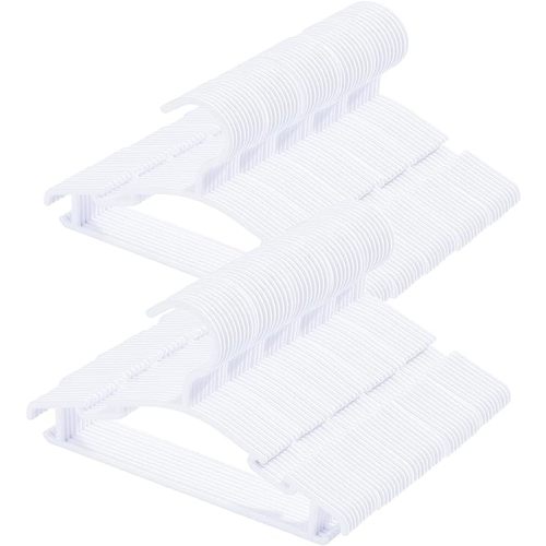 100 Pack White Baby Nursery Closet Hangers, Non-Slip Laundry Infant Pant Hanger for Newborn Clothes Gift, Ultra-Thin Plastic Hanger for Girl Boy Toddler Kid