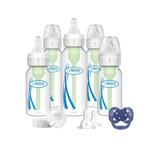 Dr. Brown's Anti-Colic Options+ Narrow Baby Bottle Gift Set - Clear/Blue