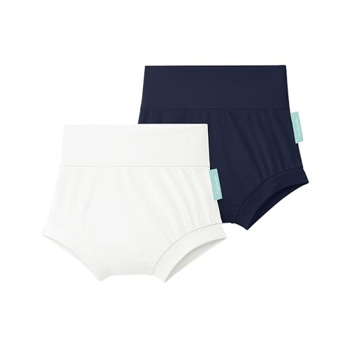 PurComfy Soft Bamboo Viscose Baby Bloomers Bummies, 2-Pack | High Waist Belly Shorts & Diaper Cover for Infant Toddler Girls Boys
