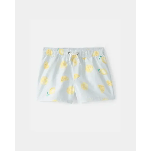Toddler Boy Lemon Swim Trunks - Blue | Carter's