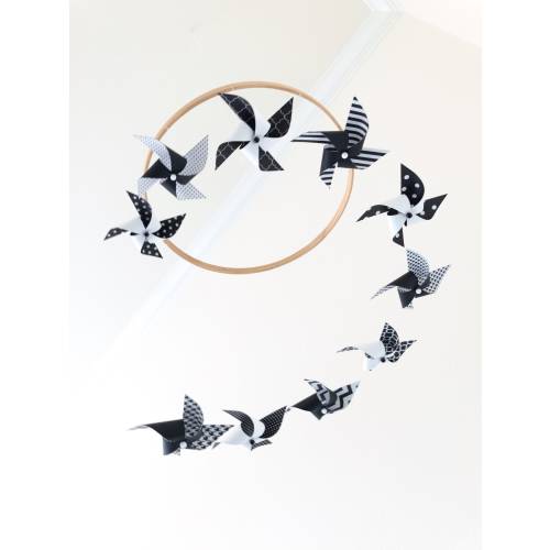 Black and White Baby Crib Mobile for a Gender Neutral Nursery