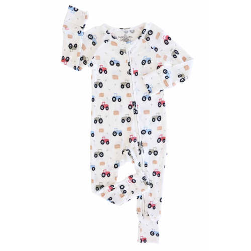 Little Farmer Bamboo Waffle Convertible Zip Romper