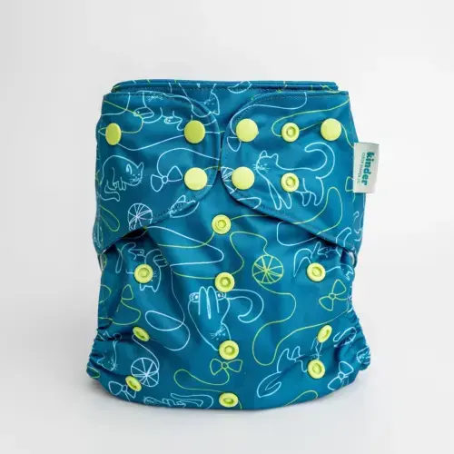 Cats Playing Fetch: Essentials Pocket Cloth Diaper with Athletic Wicking Jersey, Grows with your Baby