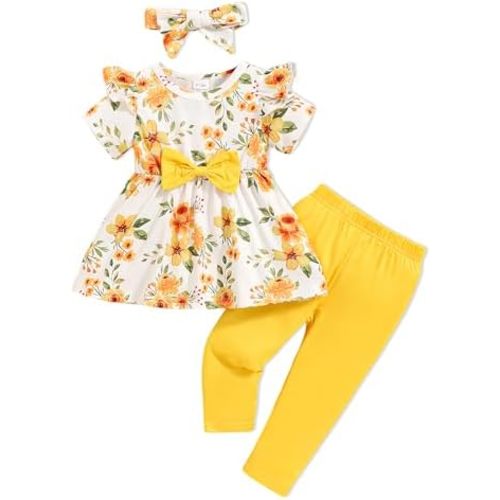 Toddler Baby Girls Clothes Infant Fall Outfit Winter Sweatshirt Top Flare Pants Jeans Denim Cute Little Clothing Set