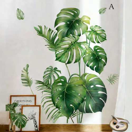 Tropical Monstera Leaf Wall Decal - Style A