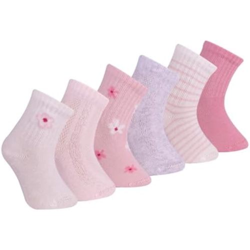 Bella Baby & Toddler Seamless-Toe Turkish Cotton Crew Socks (6-Pack)