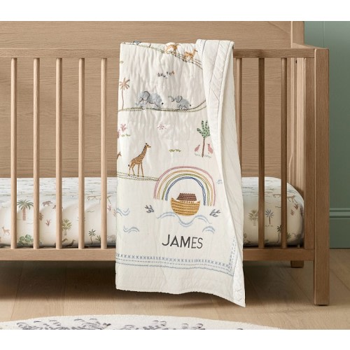 Noah's Ark Organic Baby Quilt | Pottery Barn Kids