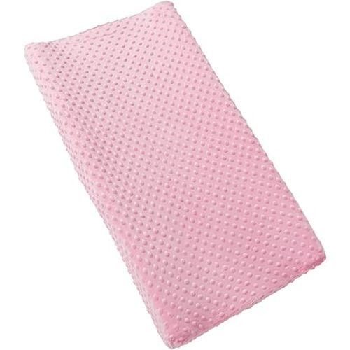 Solid Changing Table Pad Cover Cradle Sheet, Fits 32"/34''x16 Contoured Diaper Changing Pad, Ultra Soft Cozy Dots Plush Changing Table Covers, Breathable Wipeable Removable (Candy Pink)