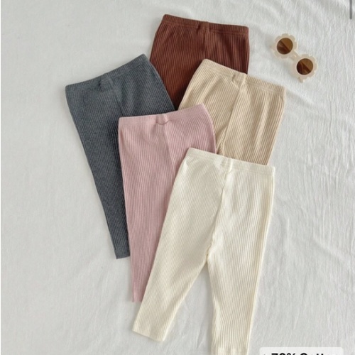 Loomiva 5pcs Baby Girl Solid Color Soft Elastic Waist Knit Leggings Ribbed Baby Leggings Baby Leggings Baby Girl Leggings Cotton Baby Leggings Newborn Leggings Fall Winter