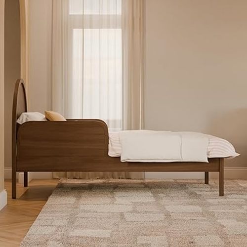 Babyletto Twin/Full Size Guardrail - GREENGUARD Gold Certified Bed Rail for Toddlers - Removable Wooden Baby Bedside Railing Guard for Child Safety & Sleep - Kids/Toddler Bed Rails/Side Guards, Walnut