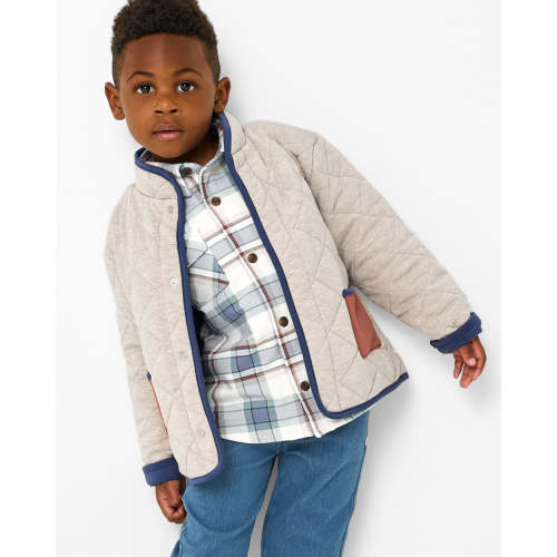 Linen Heather Quilted Barn Jacket | Little Sleepies