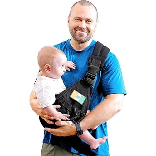 Baby Sling Carrier, Adjustable Non-Ship Hip Seat Toddler Carriers with Carabiners for 3-48 Months 10-30Ibs Infants Boys Girls (Black)