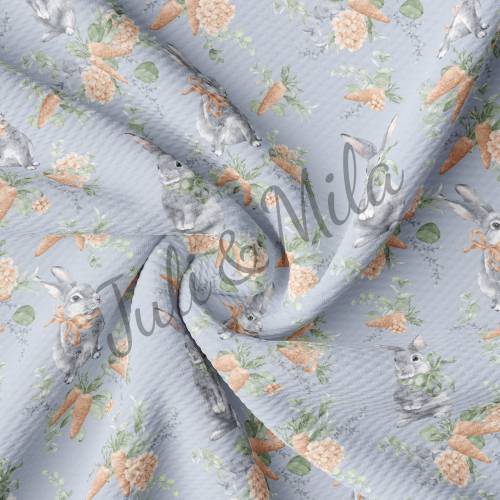 Easter Printed Liverpool Bullet Textured Fabric by the yard 4 Way Stretch Solid Strip Thick Liverpool Fabric Egg Bunny Pastel(E30)