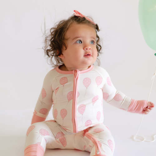 Infant Romper in Pink Balloons