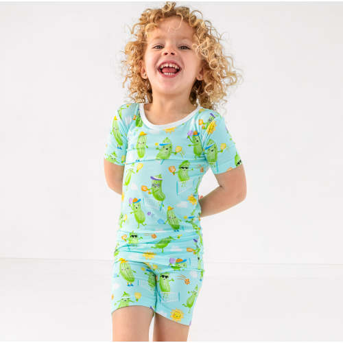 Pickle Power Two-Piece Short Sleeve & Shorts Pajama Set - Little Sleepies