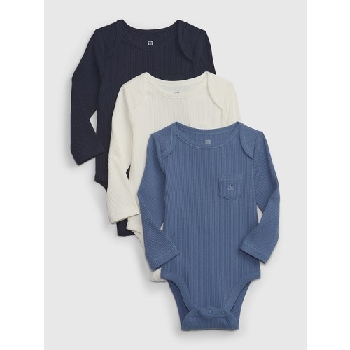 Baby First Favorites TinyRib Bodysuit (3-Pack) in bainbridge blue, size: 0-3 M