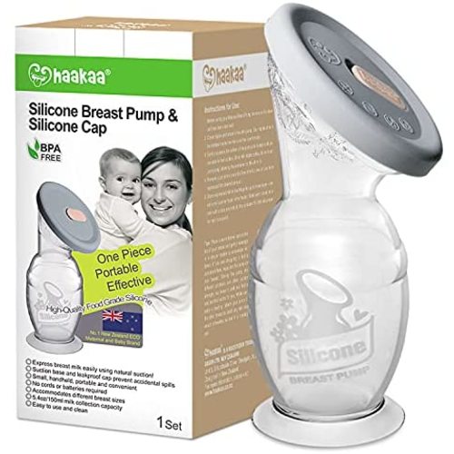 Haakaa Silicone Breast Pump & Silicone Cap 5.4oz/150ml